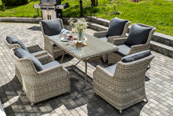 "Неаполь" обеденная группа плетеная из искусственного ротанга, цвет соломенный