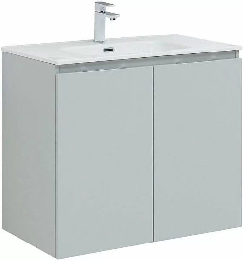 Тумба с раковиной Aquanet Алвита New 277528 80 серый