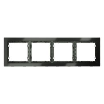 Рамка стеклянная VOLTUM S70 на 4 поста, (титан, стекло)