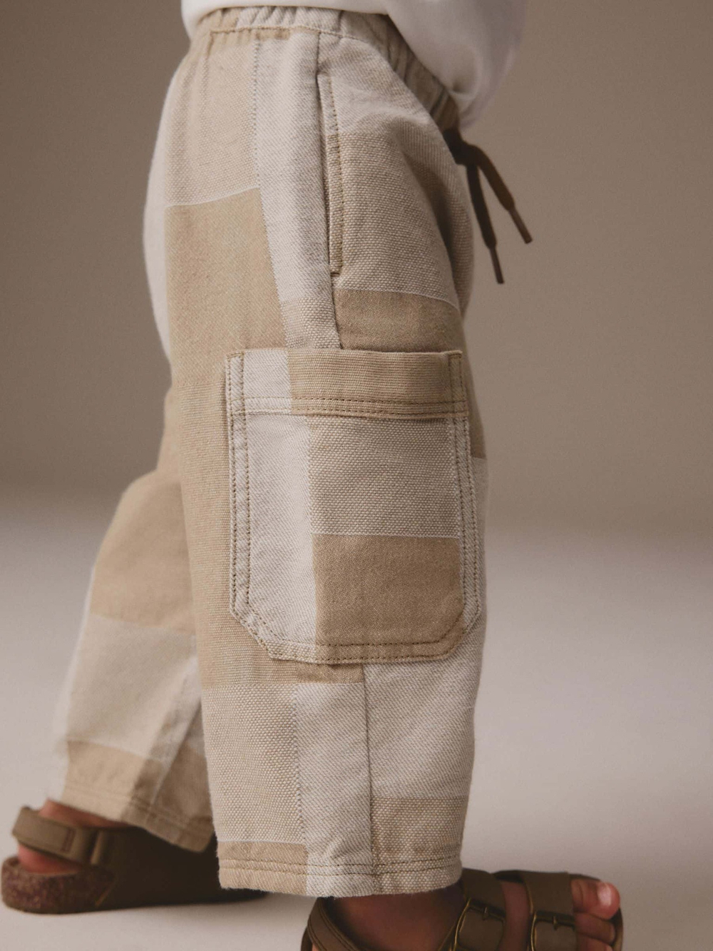 Брюки карго широкие для мальчика Next E45-333, Песочный