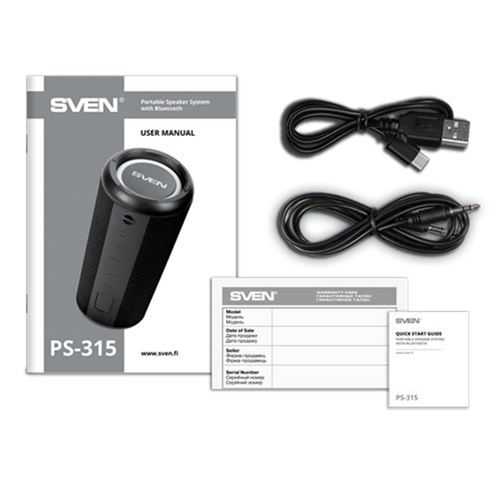 SVEN Портативная колонка АС PS-315, черная