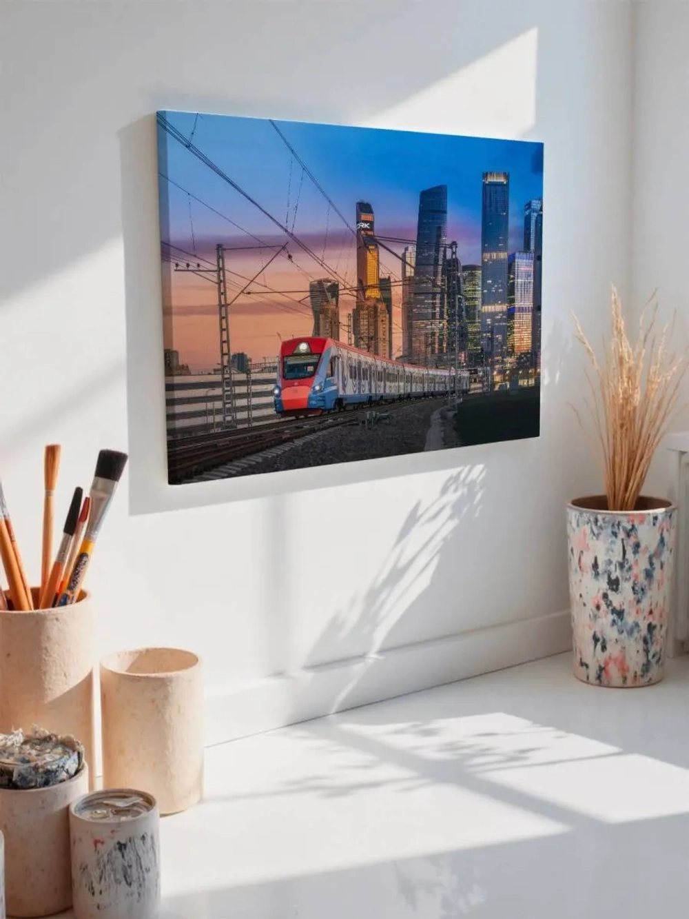 Картина на стену 40 X 50 Электричка Москва