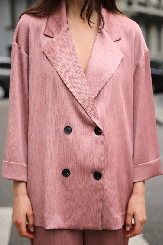 ZARA БЛЕЙЗЕР ИЗ ЖАТОЙ ТКАНИ, МАРСАЛА