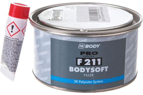 Шпатлевка полиэфирная + отвердитель 8г BodySoft (0.25кг)