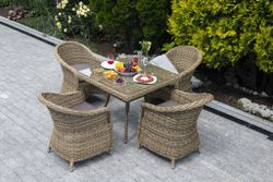 "Фредо" обеденная группа из искусственного ротанга, цвет соломенный