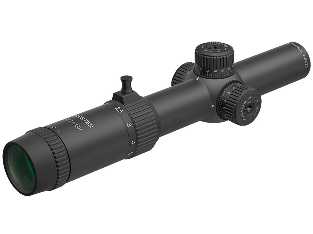 Прицел Vector Optics Forester 1-5x24 GenII, сетка VFD-2 (MOA), подсветка красная, 30мм, 1/2 MOA, IPX4, 425г