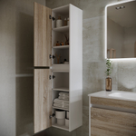 Шкаф-пенал Sancos Smart подвесной, дуб бардолино/белый 350х300х1600