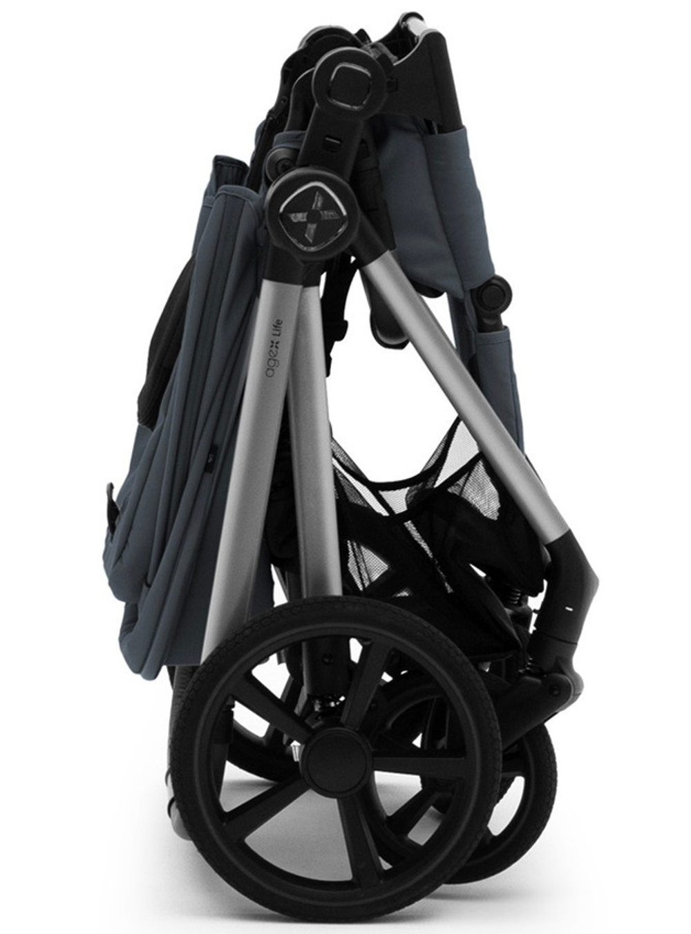 Коляска Agex Life 3 в 1 хромированная рама с автокреслом i-Team ATG080 Grey ALG590 Chrome Grey (Серый)
