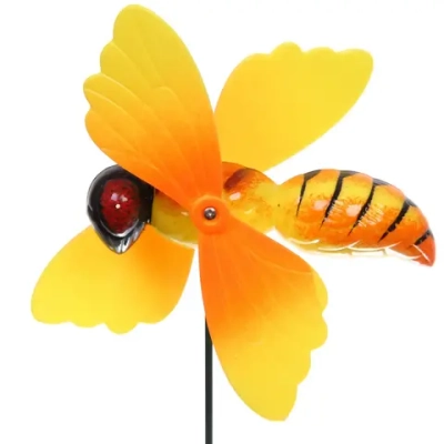 Фигура на спице «Чудо пчелка» 60 см (фигура 12*15 см) для отпугивания птиц, желтый