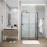 Душевой уголок Grossman Galaxy 120.K33.01.1180.21.02 110x80 стекло шиншилла/профиль черный матовый