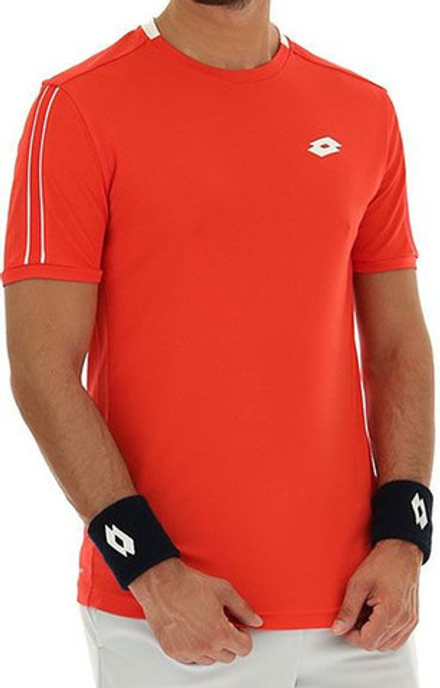 Мужская теннисная футболка Lotto Squadra II Tee PL - cliff red