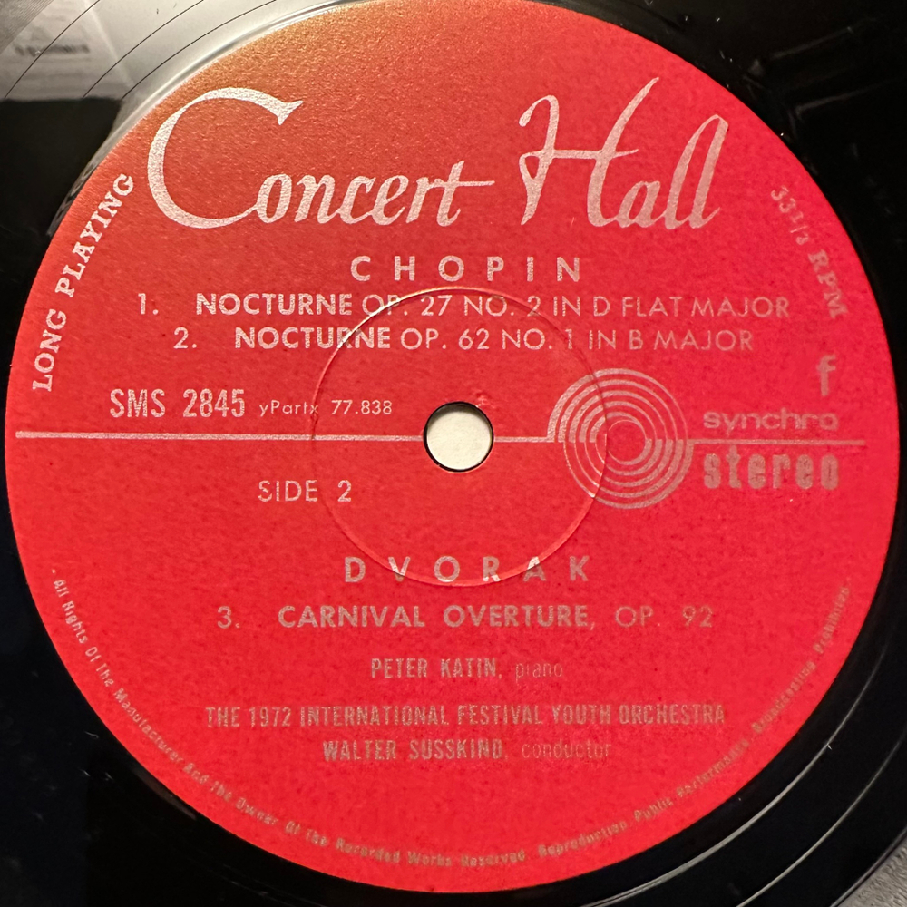 Дворжак, Рахманинов, Шопен - Международный фестиваль молодежных оркестров 1972 г. (Европа 1972г.)