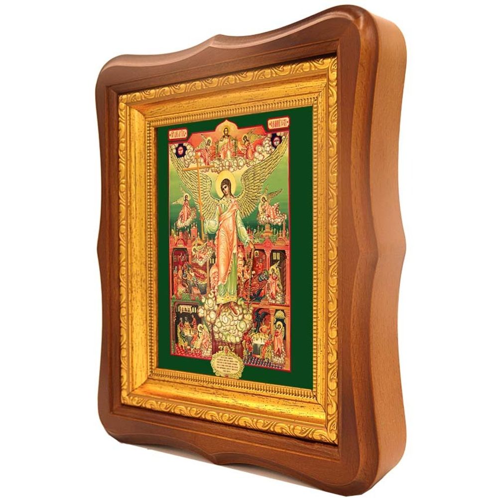 Ангел Хранитель оберегающий сон и трапезу. Икона на холсте.