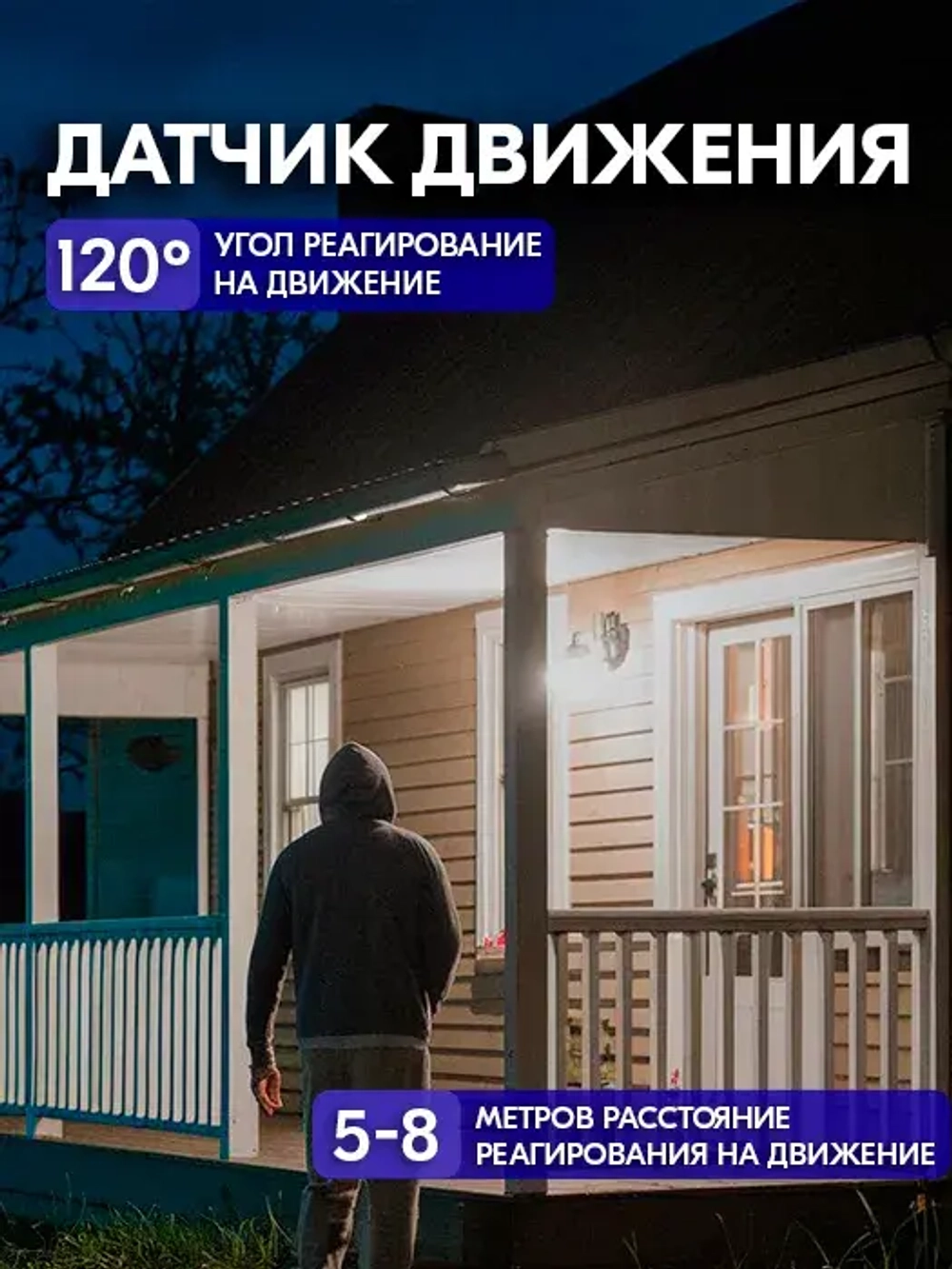 Светильник уличный на солнечной батарее с датчиком движения - Фасадный/настенный светильник, уличное освещение