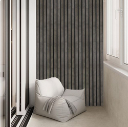 Реечная панель ПВХ Бетон темный лофт 125х3000 мм