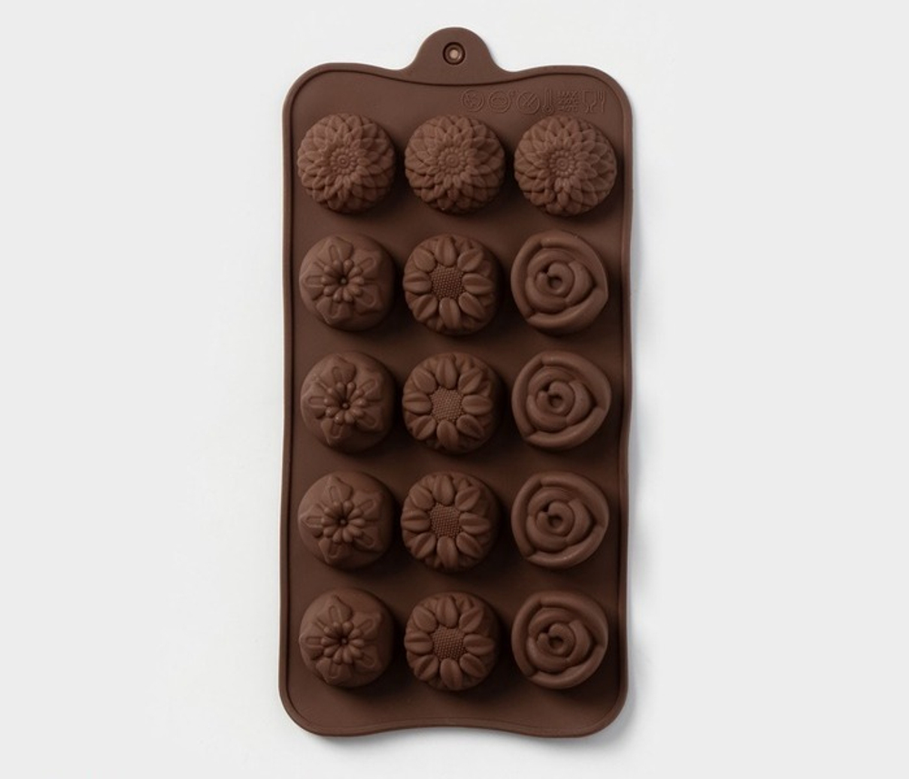 Силиконовая форма для конфет и шоколада "Букет" 21*10,5*3см