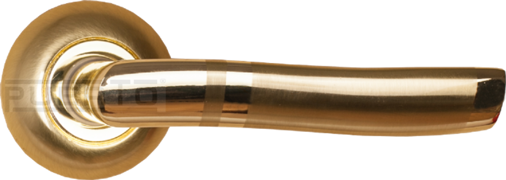 [ТОВАРА НЕТ В НАЛИЧИИ] Ручка круг Пуэрто AL 507-08, цвет латунь матовая/латунь блестящая алюминий (гарантия - 8 лет)