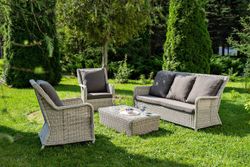 "Гляссе" лаунж-зона из искусственного ротанга, цвет бежевый