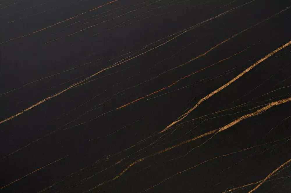 "Рио" стол из HPL 300х120см, цвет столешницы "черный мрамор", угол R3мм