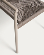 Уличный стул Livadia из алюминия цвета таупе и веревки