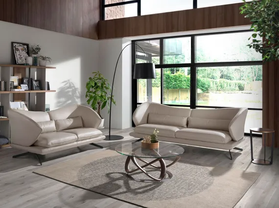 Журнальный столик Angel Cerda 2064, Ø100 см, стекло, массив ореха