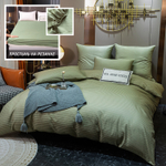 Комплект постельного белья Страйп Сатин Однотонный на резинке CTR028