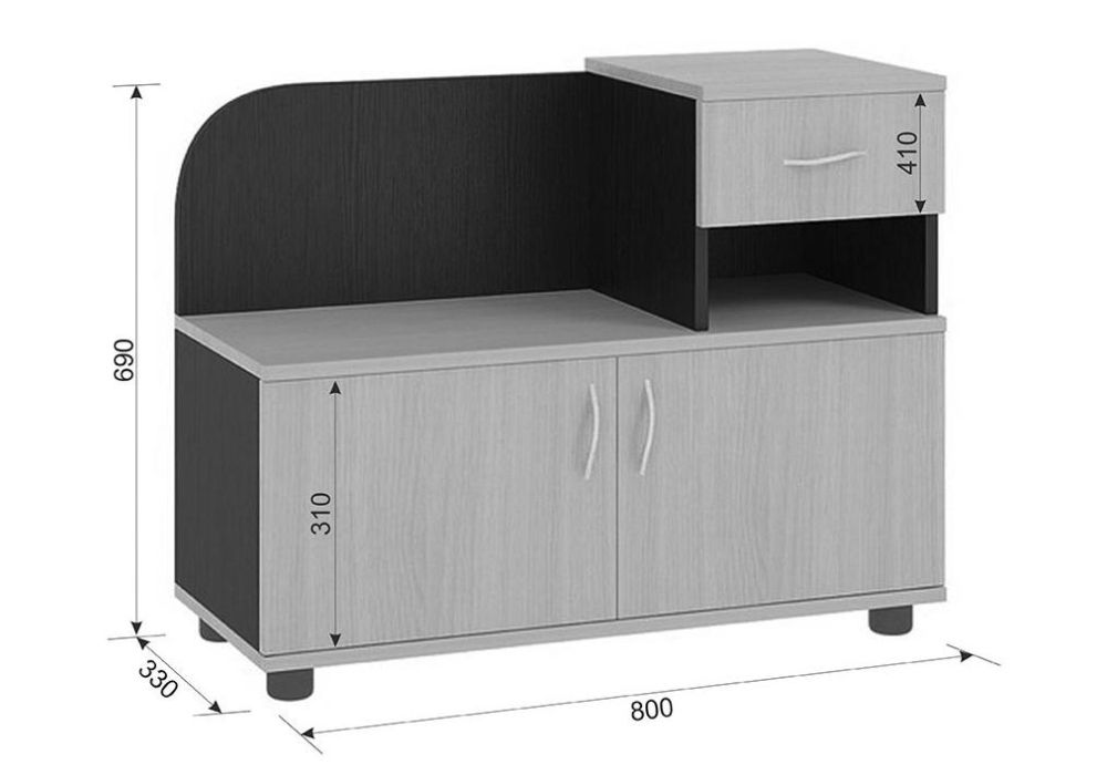 Обувница Аврора дуб млечный / венге