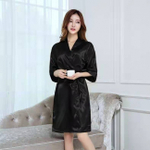 Черный длинный халатик ROSYLAND Clothin OS (Цвет: черный)