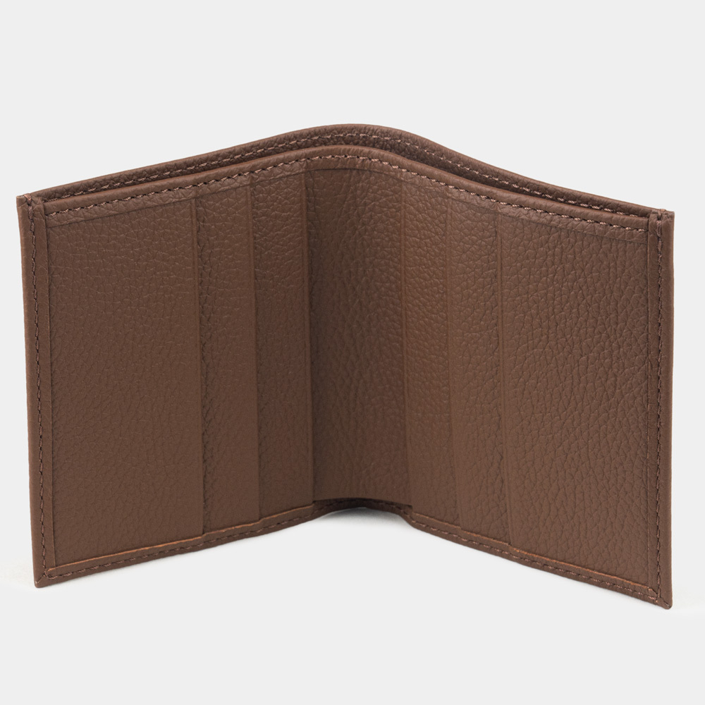 Портмоне из натуральной кожи теленка, цвета шоколад