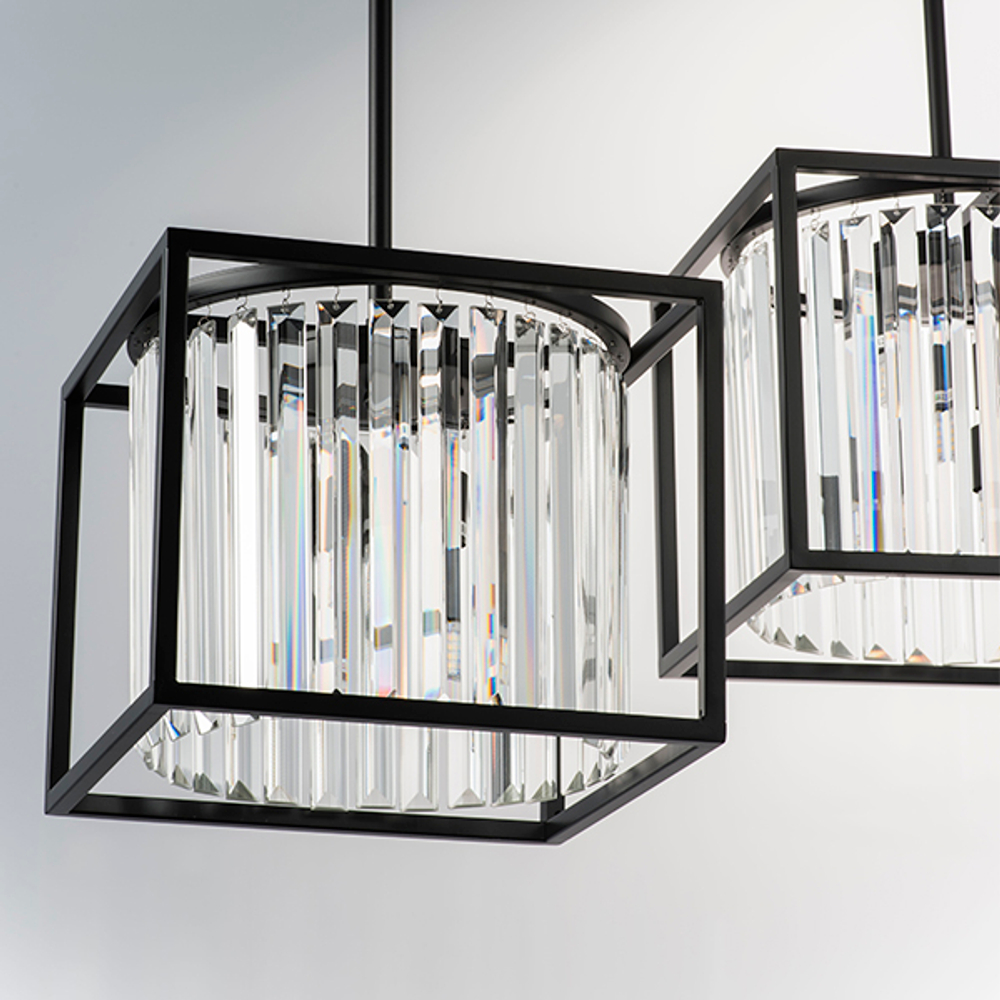 713037 Люстра REGOLO 3х40W G9 ЧЕРНЫЙ МАТОВЫЙ/ПРОЗРАЧНЫЙ