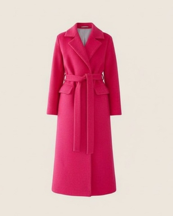 Пальто прямого кроя из шерсти длины макси