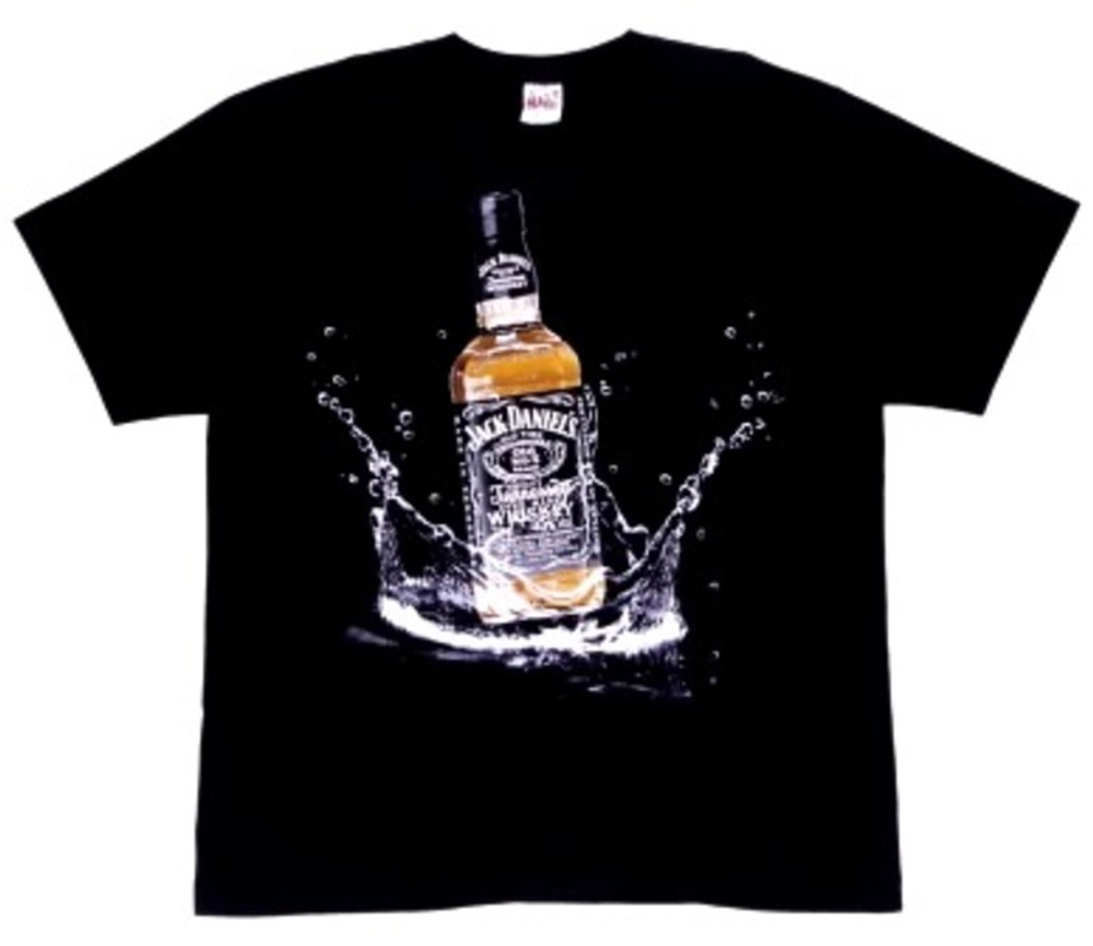 Футболка хлопок шелкография. MS146 Jack Daniels бутылка 2XL