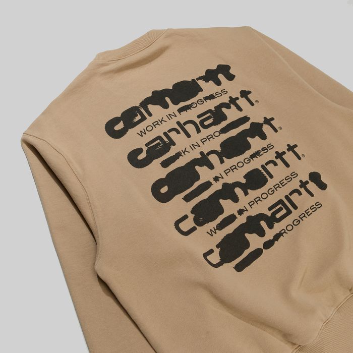 Толстовка мужская Carhartt WIP Ink Bleed Sweatshirt артикул:I032866_sable_tobacco - купить в магазине Дайс