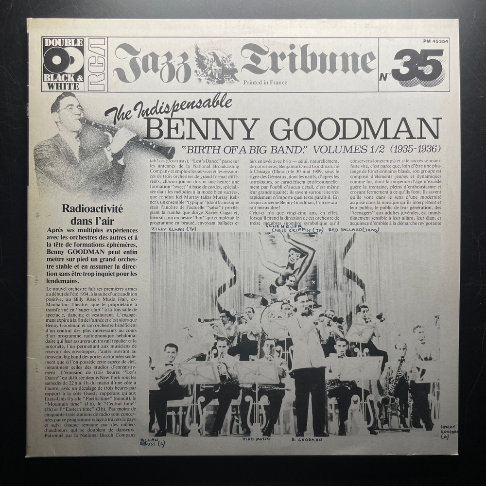 Benny Goodman And His Orchestra ‎– The Indispensable Benny Goodman: "Birth Of A Big Band" Volumes 1/2 (1935-1936) 2LP (Франция 1982г.)