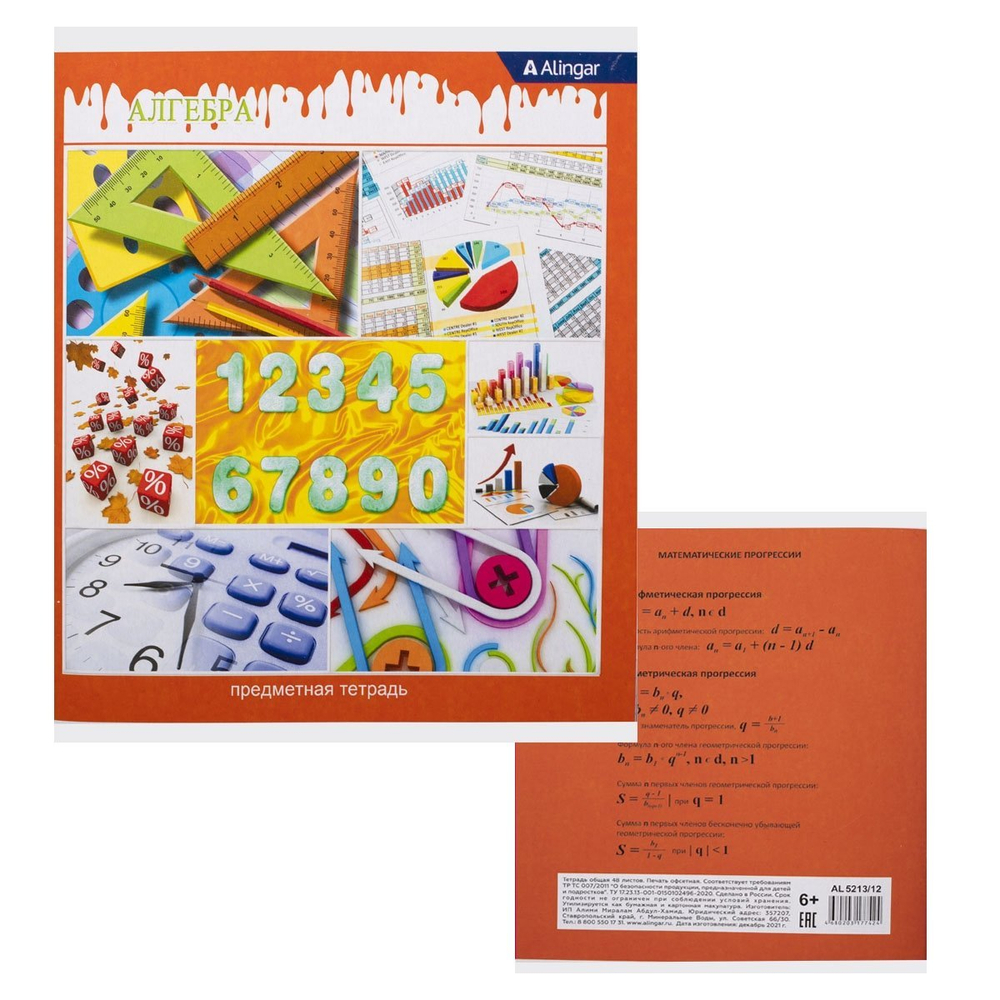 Комплект предметных тетрадей А5 48л., 12 предметов, со справочным материалом, скрепка, мелова. картон (стандарт), блок офсет, Alingar "Мир вокруг нас"