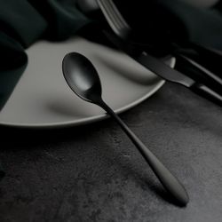 Ложка чайная 14,3 см матовая черный цвет PVD   [12]