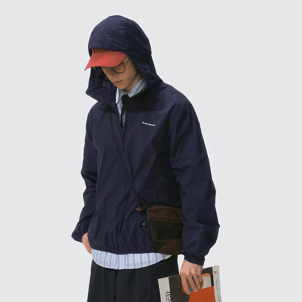 Куртка Nothomme Monterest Outdoor Packable Hooded Half-Zip Jacket with Reflective Logo Print