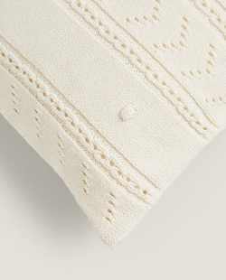 ZARA HOME ДЕТСКИЙ ЧЕХОЛ ДЛЯ ДЕКОРАТИВНОЙ ПОДУШКИ, КРЕМОВЫЙ