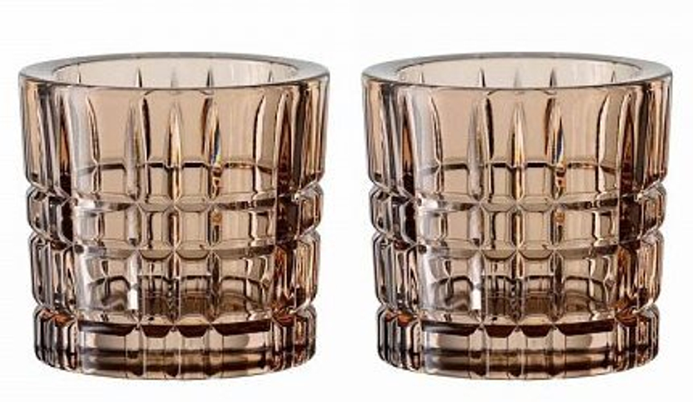 SQUARE - Набор подсвечников 2 шт. бронзовый H=66 мм, D=71 мм