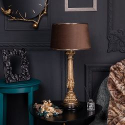 Настольная лампа Колонна Испанская Бронза Тюссо Конфети Шоколад
