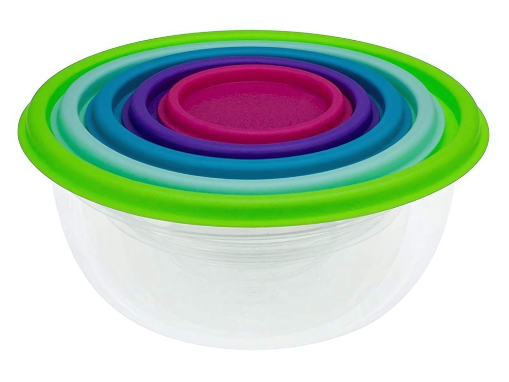 Набор мисок "Радуга" 5шт (0,08л+0,2л+0,5л+1л+2л) микс