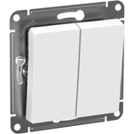 ATLASDESIGN AQUA 2-клавишный ВЫКЛЮЧАТЕЛЬ, IP44, сх.5, 10АХ, механизм, БЕЛЫЙ ATN440151