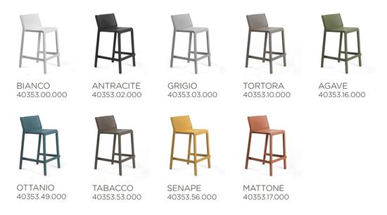 Стул пластиковый полубарный Trill Stool Mini цвет табак