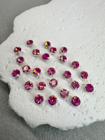 Шатоны 4 мм, Розовый радужный в серебре, 25 шт