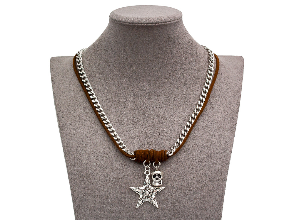 Колье "Star and Skull", цепь сталь