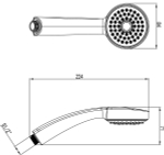 Лейка душевая Lemark LM8010C, 1-функциональная