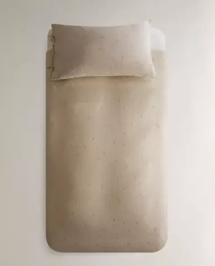 ZARA HOME ДЕТСКИЙ ПОДОДЕЯЛЬНИК С ЦВЕТОЧНОЙ ВЫШИВКОЙ, СВЕТЛО-БЕЖЕВЫЙ