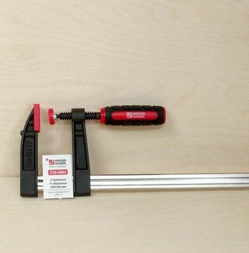 F-образная струбцина WOODWORK 400x80 мм, усилие прижима 270 кг DIN5117 FCB-4080