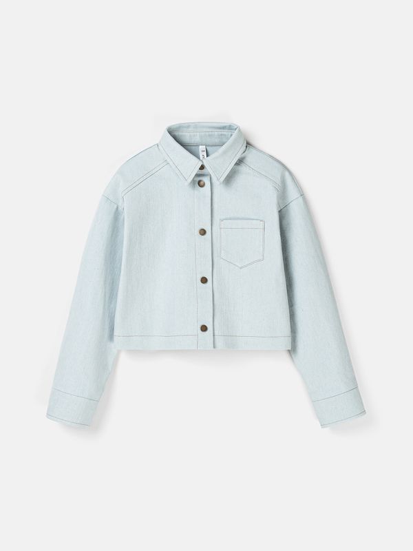 Рубашка джинсовая укороченная 