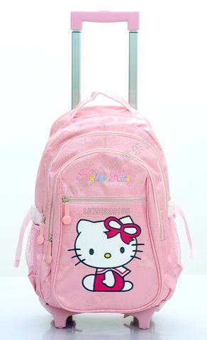 Рюкзак съемный на колесиках с аппликацией Hello Kitty